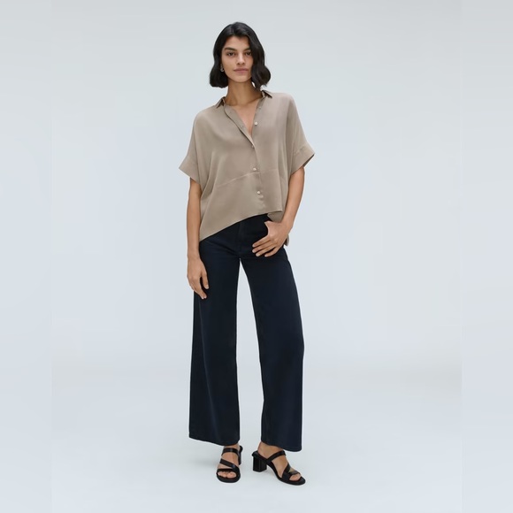 The Washable Clean Silk Short-Sleeve Square Shirt - Picture 4 of 6